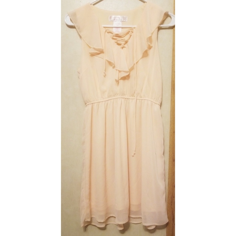 Ruffle Lace Up Dress